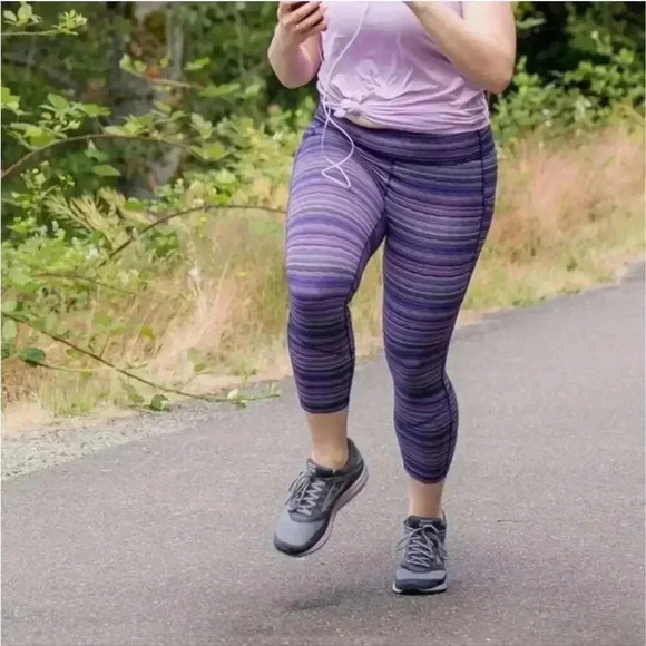 Lululemon Pace Rival Crop Legging- Space Dye Twist Violet Multi Size 6 - Picture 4 of 11